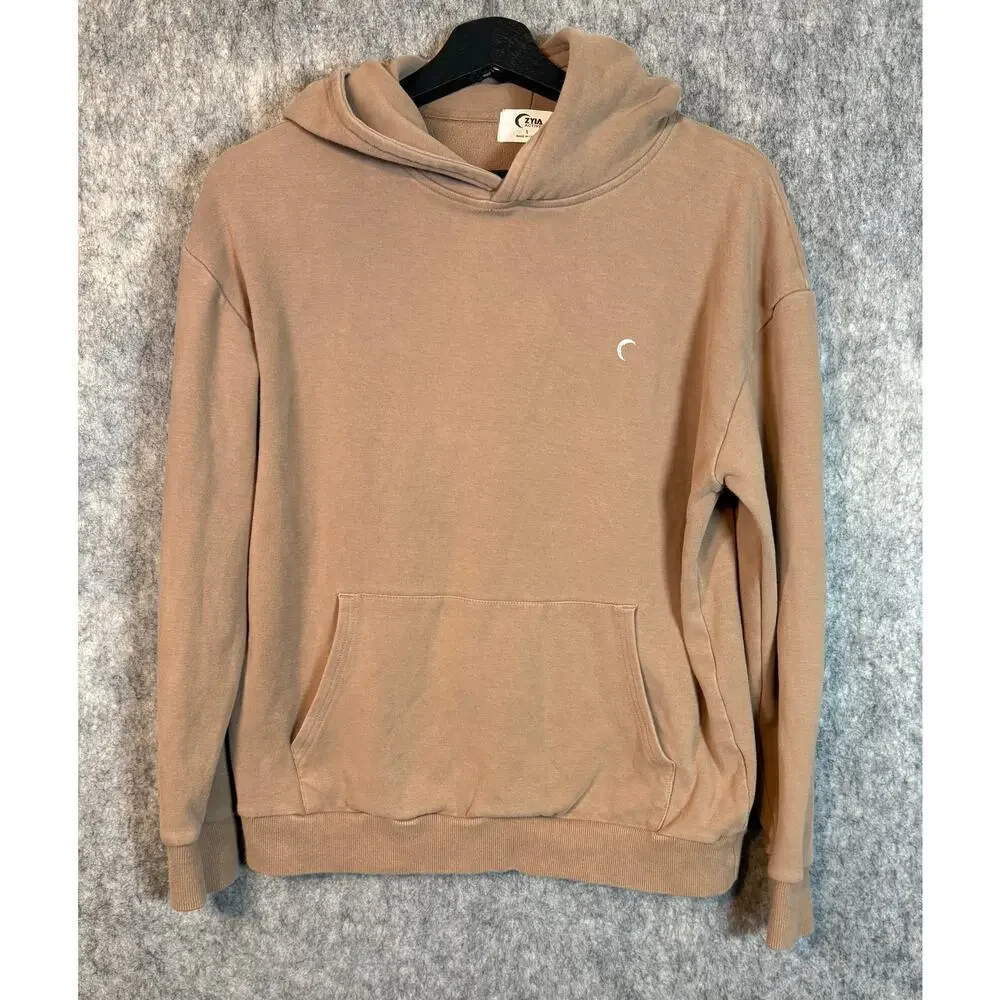 ZYIA Active Womens Long Sleeve Oversized Tan Soft Pullover Hoodie - Small - Picture 1 of 7